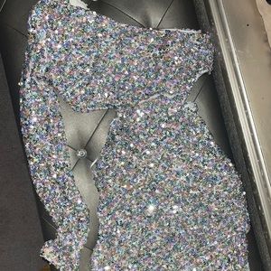 Sequin silver dress